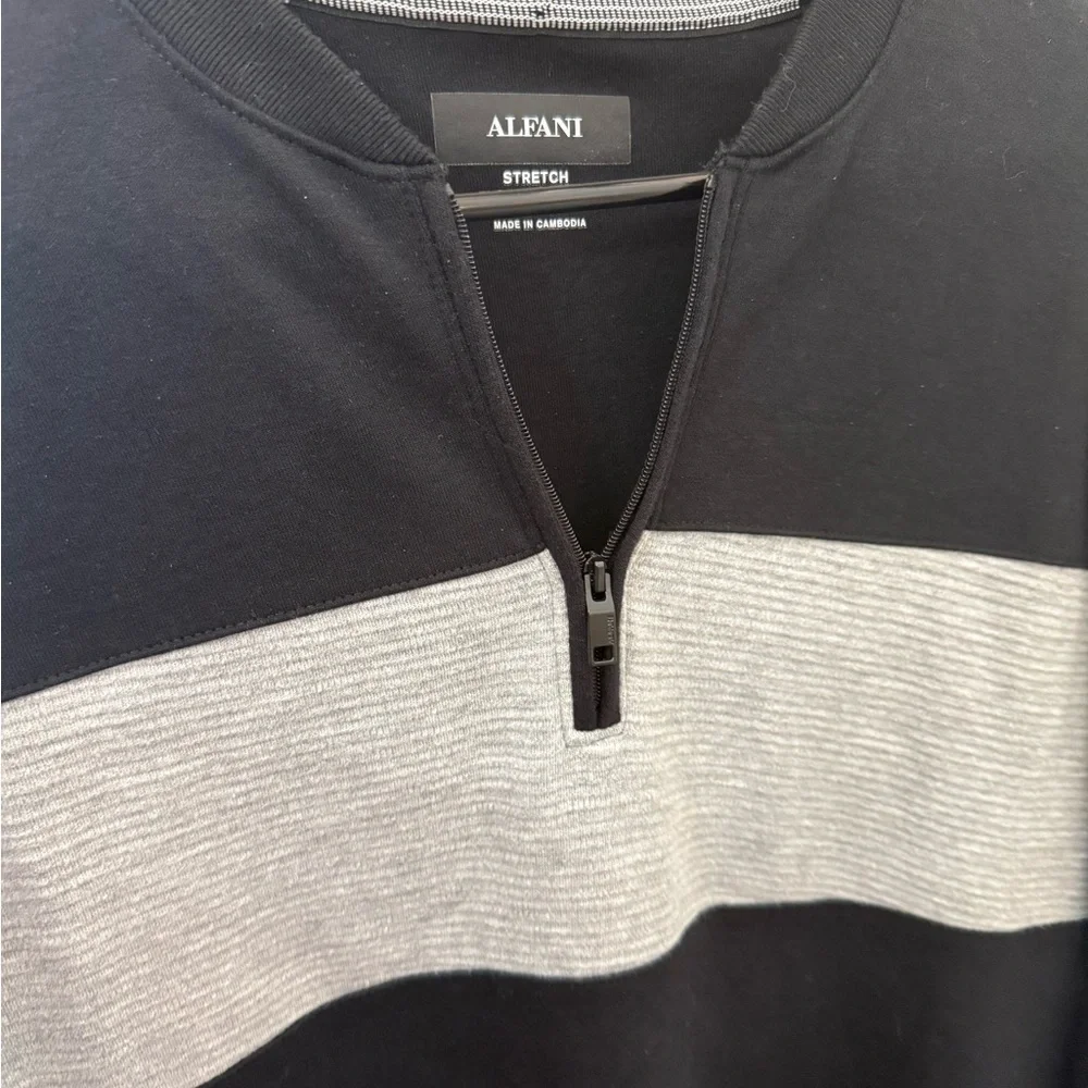 Alfani Men's Zip-Up Sweater in Black and Gray